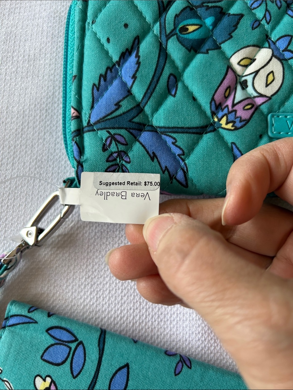 Vera Bradley Teal Floral Quilted Wristlet and Checkbook Set - Picture 6 of 6
